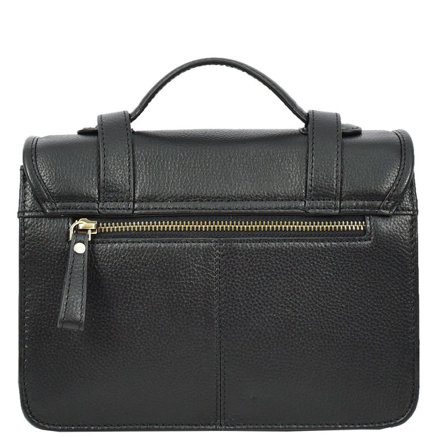 Woman's Leather Crossbody Satchel Handbag, Top Handle Purse with Gold Hardware Fallon