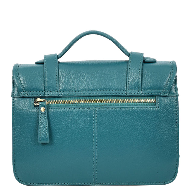 Woman's Leather Crossbody Satchel Handbag, Top Handle Purse with Gold Hardware Fallon