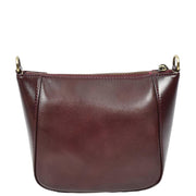 Womens Genuine Leather Cross Body Bag Small Zip Top Sling Handbag Liv Burgundy