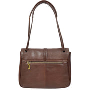 Ladies Leather Handbag 2-in-1 Shoulder Crossbody Bag Classic Organiser with Multiple Pockets Hilda Coffee