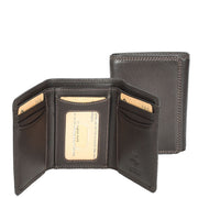 Mens Leather Trifold Wallet Slim with RFID Blocking ID Window Multiple Card Slots Gift Boxed - John Brown