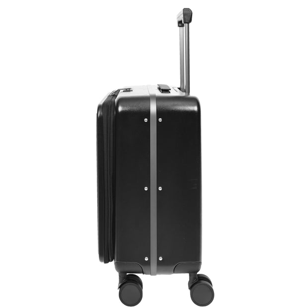 Pilot Case Hard PC Laptop Bag 4 Wheels Business Travel Luggage Scoot Black-3