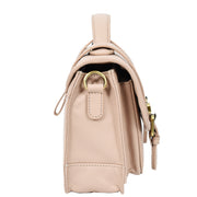 Woman's Leather Crossbody Satchel Handbag, Top Handle Purse with Gold Hardware Fallon