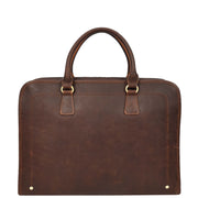 Real Leather Briefcase Multi Pockets Laptop Carrier Business Office Bag AG5A Rust Brown