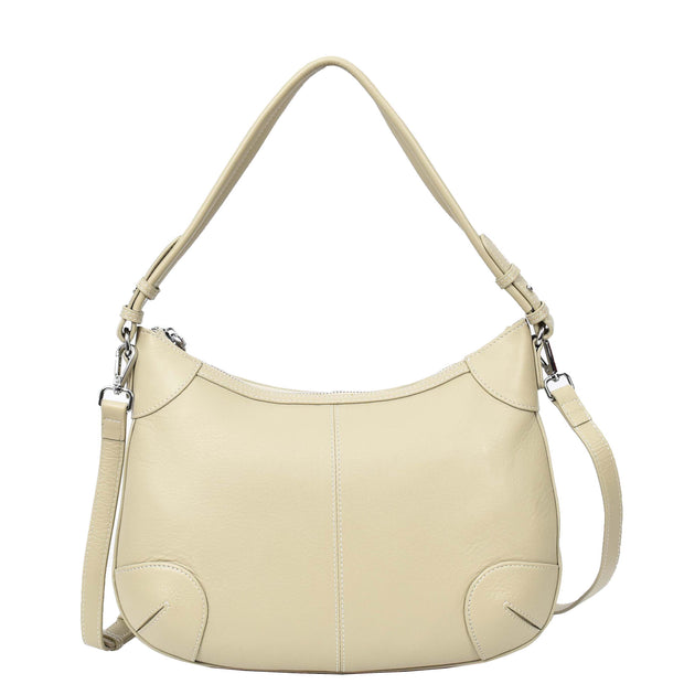 Womens Real Leather Shoulder Bag Classic Outgoing Fashion Cross Body Style Kerry Taupe