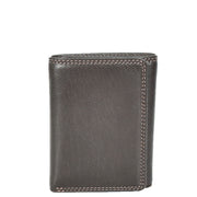 Mens Leather Trifold Wallet Slim with RFID Blocking ID Window Multiple Card Slots Gift Boxed - John Brown