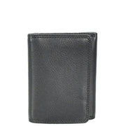 Mens Leather Trifold Wallet Slim with RFID Blocking ID Window Multiple Card Slots Gift Boxed - John Black