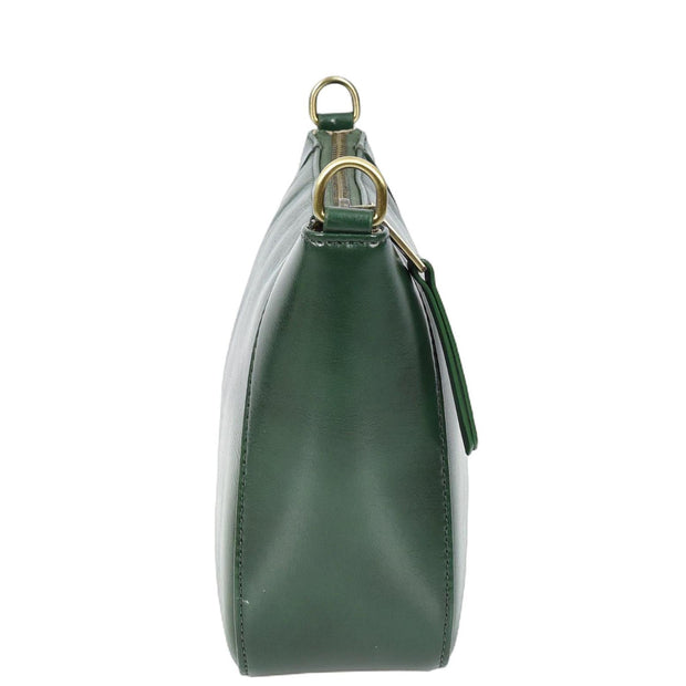 Womens Genuine Leather Cross Body Bag Small Zip Top Sling Handbag Liv Green