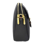 Leather Crossbody Bag, Women's Small Organiser Pouch, Multiple Pockets, Adjustable Shoulder Strap Miley Black