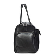 Genuine Leather Travel Holdall Weekend Duffle Bag Kitbag Black