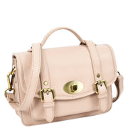 Woman's Leather Crossbody Satchel Handbag, Top Handle Purse with Gold Hardware Fallon
