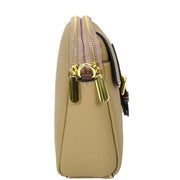 Leather Crossbody Bag, Women's Small Organiser Pouch, Multiple Pockets, Adjustable Shoulder Strap Miley Brown