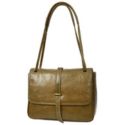Ladies Leather Handbag 2-in-1 Shoulder Crossbody Bag Classic Organiser with Multiple Pockets Hilda Olive