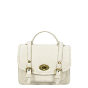 Leather Mini Crossbody Handbag For Womens, Top Handle Satchel Purse with Gold Hardware Trinket