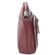 Womens Leather Crossbody Bag Multi-Pocket Shoulder Handbag Slim Sling Messenger June Burgundy