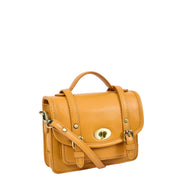 Leather Mini Crossbody Handbag For Womens, Top Handle Satchel Purse with Gold Hardware Trinket