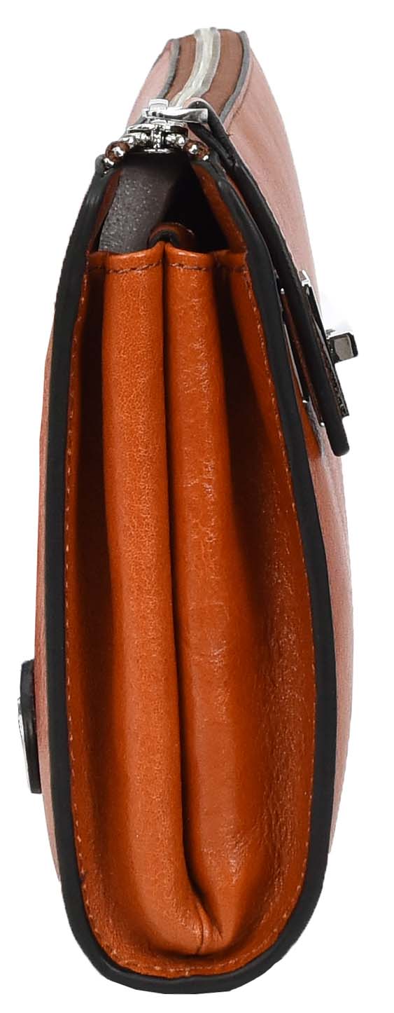 Real Leather Mens Wrist Organiser Zip Top Business Travel Clutch Bag Caba Tan