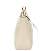 Womens Genuine Leather Cross Body Bag Small Zip Top Sling Handbag Liv White