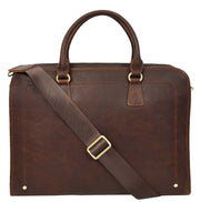 Real Leather Briefcase Multi Pockets Laptop Carrier Business Office Bag AG5A Rust Brown