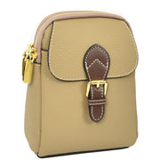 Leather Crossbody Bag, Women's Small Organiser Pouch, Multiple Pockets, Adjustable Shoulder Strap Miley Brown