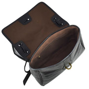 Ladies Leather Handbag 2-in-1 Shoulder Crossbody Bag Classic Organiser with Multiple Pockets Hilda Black