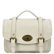 Woman's Leather Crossbody Satchel Handbag, Top Handle Purse with Gold Hardware Fallon