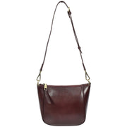 Womens Genuine Leather Cross Body Bag Small Zip Top Sling Handbag Liv Burgundy