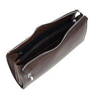 Real Leather Mens Wrist Organiser Zip Top Business Travel Clutch Bag Caba Brown