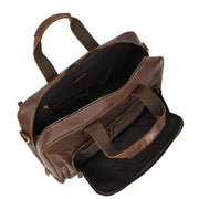 Real Leather Travel Holdall Mid Size Weekend Carry on Overnight Bag A008 Rust Brown
