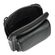 Mens Real Leather Small Wrist Bag Travel Mobile Sling Bag Organiser Pouch AB101 Black