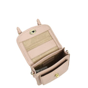 Leather Mini Crossbody Handbag For Womens, Top Handle Satchel Purse with Gold Hardware Trinket