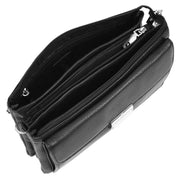 Genuine Leather Mens Wrist Clutch Bag Money Travel Organiser A302 Black