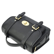 Woman's Leather Crossbody Satchel Handbag, Top Handle Purse with Gold Hardware Fallon