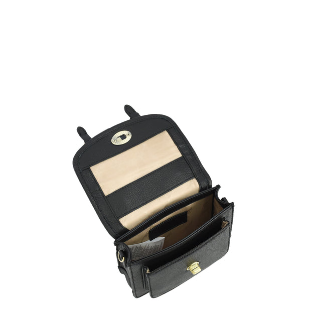 Leather Mini Crossbody Handbag For Womens, Top Handle Satchel Purse with Gold Hardware Trinket
