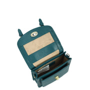 Leather Mini Crossbody Handbag For Womens, Top Handle Satchel Purse with Gold Hardware Trinket