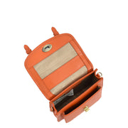 Leather Mini Crossbody Handbag For Womens, Top Handle Satchel Purse with Gold Hardware Trinket