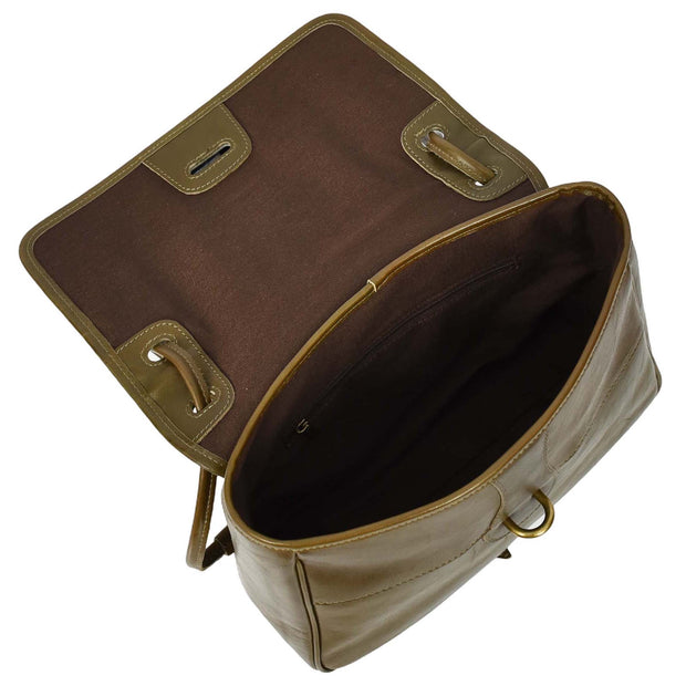 Ladies Leather Handbag 2-in-1 Shoulder Crossbody Bag Classic Organiser with Multiple Pockets Hilda Olive