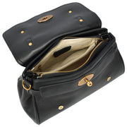 Womens Leather Handbag Top Handle Satchel with Braided Handle Casual Fashion Bag Swag Black