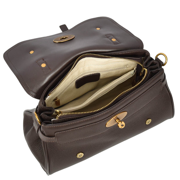Womens Leather Handbag Top Handle Satchel with Braided Handle Casual Fashion Bag Swag Brown