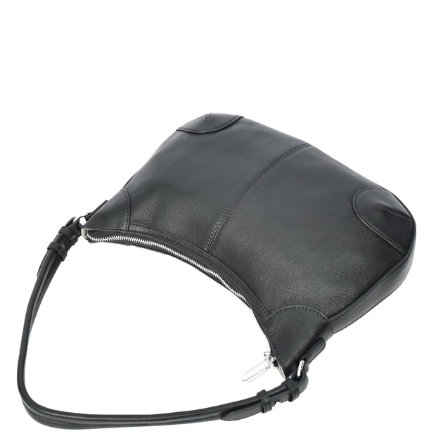 Womens Real Leather Shoulder Bag Classic Outgoing Fashion Cross Body Style Kerry Black