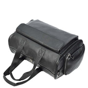 Genuine Leather Travel Holdall Weekend Duffle Bag Kitbag Black