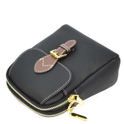 Leather Crossbody Bag, Women's Small Organiser Pouch, Multiple Pockets, Adjustable Shoulder Strap Miley Black