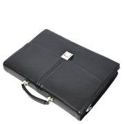 Real Leather For Mens Business Briefcase Large Multi-Compartment Laptop Bag A954 Black