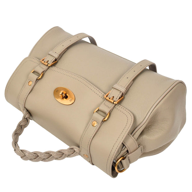 Womens Leather Handbag Top Handle Satchel with Braided Handle Casual Fashion Bag Swag Beige