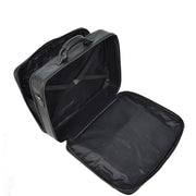 Genuine Leather Briefcase Style Large Multi-Pocket Business Travel Work Office Bag A512 Black