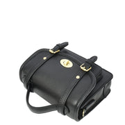 Leather Mini Crossbody Handbag For Womens, Top Handle Satchel Purse with Gold Hardware Trinket