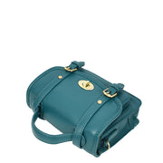 Leather Mini Crossbody Handbag For Womens, Top Handle Satchel Purse with Gold Hardware Trinket