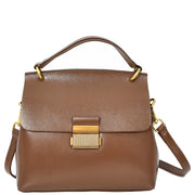Womens Real Leather Handbag Small Evening Outgoing Fashion Tote Bag A776 Khaki