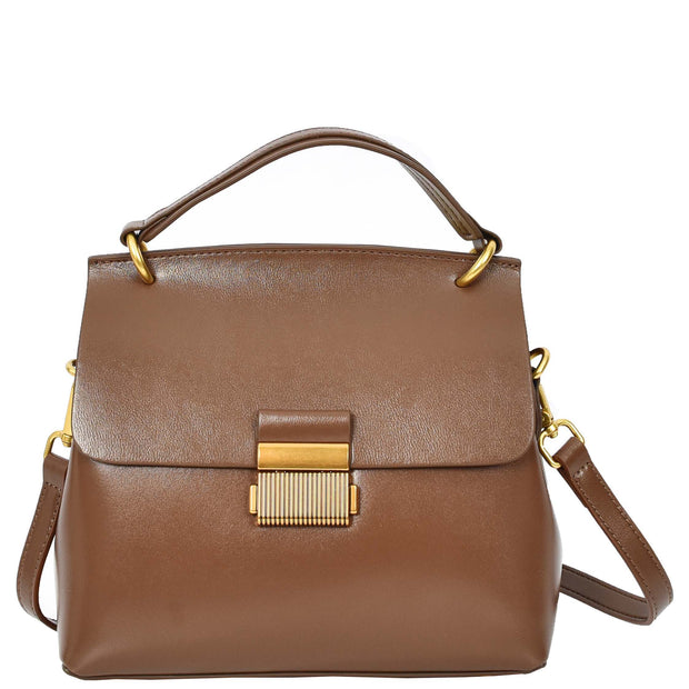 Womens Real Leather Handbag Small Evening Outgoing Fashion Tote Bag A776 Khaki