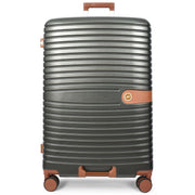 Hard Shell Suitcase with 4 Wheels Expandable Lightweight Travel Luggage with Brown Trim Digit Lock Jetpack Grey